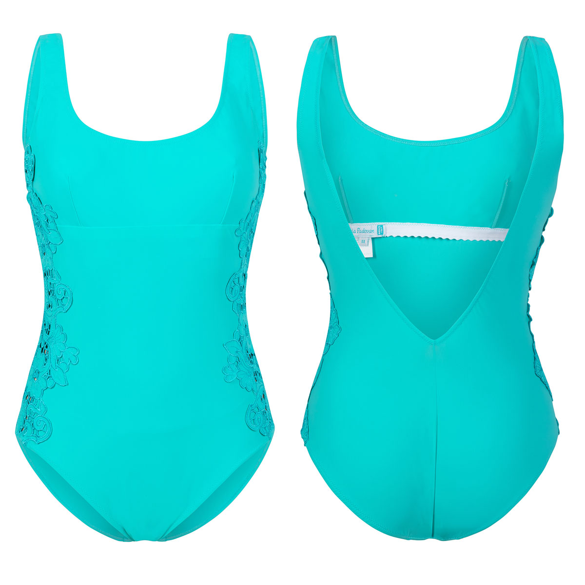 One-piece swimsuit — ghost mannequin — front and back
